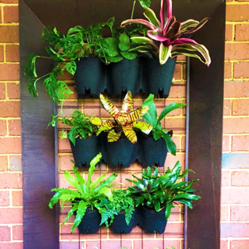 18087 Garden Up 3 pot wall stacker charcoal lifestyle