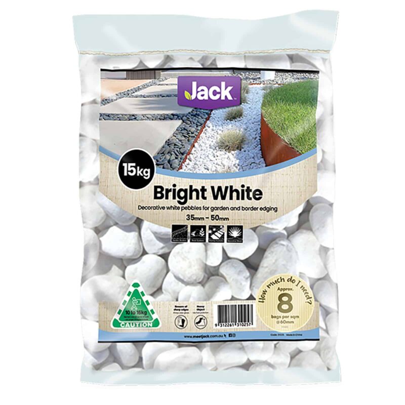 31025 Bright White Pebbles 35-50mm 15kg