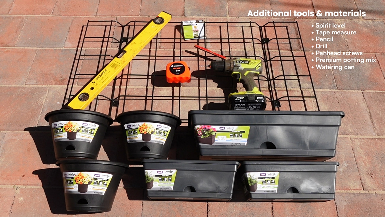 Jack vertical garden project - material checklist