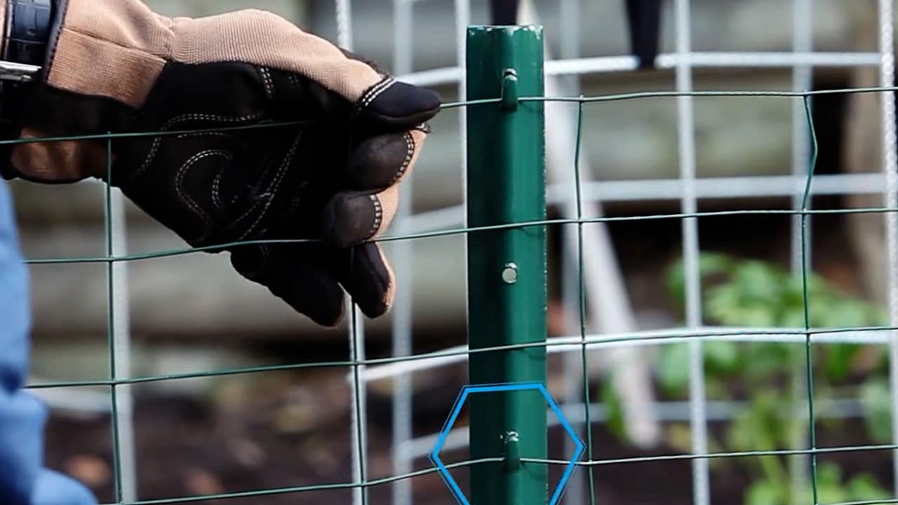 Garden fence advice - hook mesh to fence stake