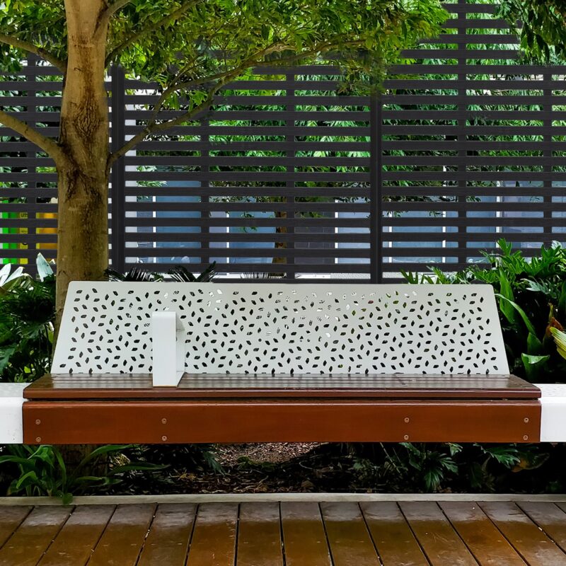 Park bench screen bus stop