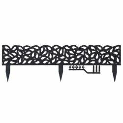 Matrix Garden Edging Falling Leaves 900x150mm Charcoal