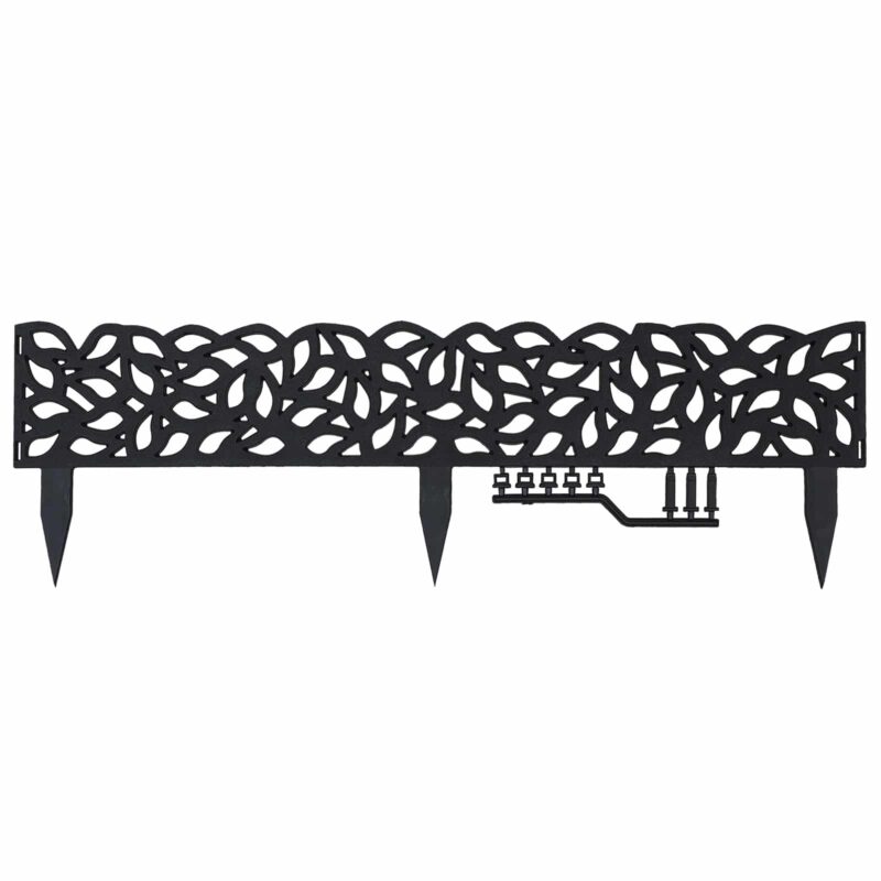 Matrix Garden Edging Falling Leaves 900x150mm Charcoal