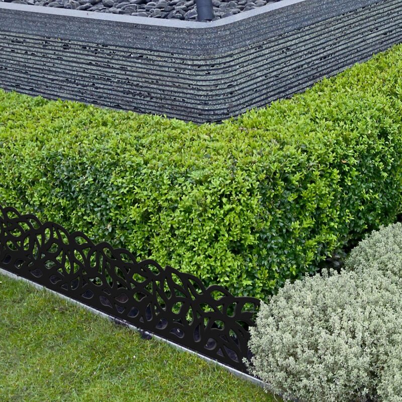 Matrix Garden Edging Falling leaves 900x150mm Charcoal Hedge